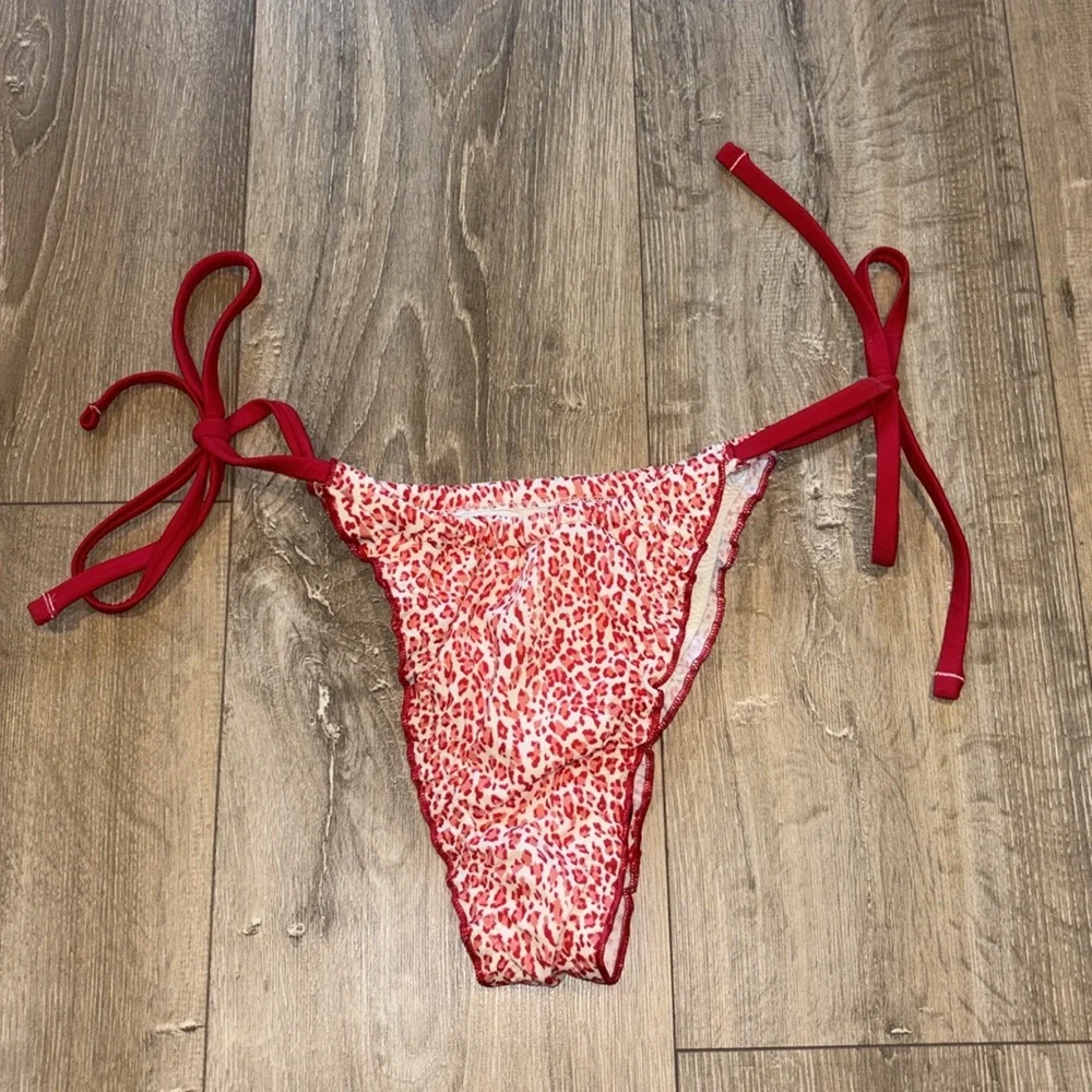 Frankie’s Bikinis Red & White Leopard Print Bikini